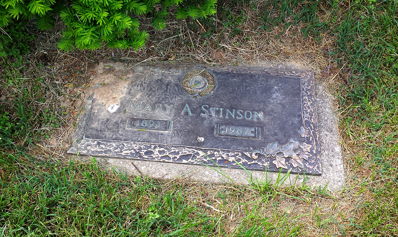 Photo of headstones/Mary A Stinton d1987 hdstn Rolling Green Memorial Park, Penn